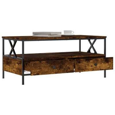 vidaXL Table basse chêne fumé 100x51x45 cm bois d'ingénierie