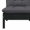 vidaXL Salon de jardin 3 pcs avec coussins Noir Bois de pin massif