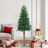 vidaXL Sapin de Noël mince avec bois véritable et cônes vert 180cm PVC