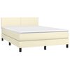 vidaXL Sommier &agrave; lattes de lit avec matelas et LED Cr&egrave;me 140x190 cm