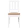 vidaXL Chaises à manger coussins 2 pcs blanc bois massif caoutchouc