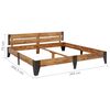 vidaXL Cadre de lit Bois d'acacia massif &agrave; finition bross&eacute;e 200x200 cm