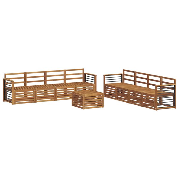vidaXL Ensembles de canap&eacute;s 9 pcs Naturel Bois d'Acacia Massif