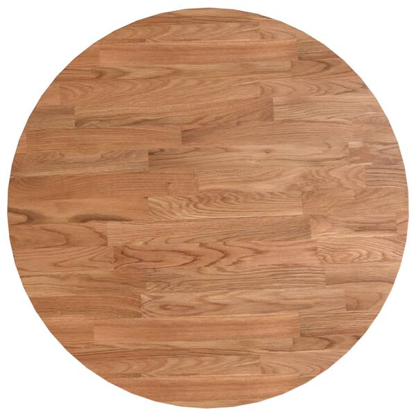 vidaXL Dessus de table rond Marron clair &Oslash;40x1,5 cm Bois ch&ecirc;ne trait&eacute;