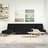 vidaXL Canap&eacute;-lit en forme de L noir 255x140x70 cm tissu