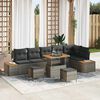 vidaXL Ensemble de canap&eacute; de jardin 9 pcs Gris polyrotin