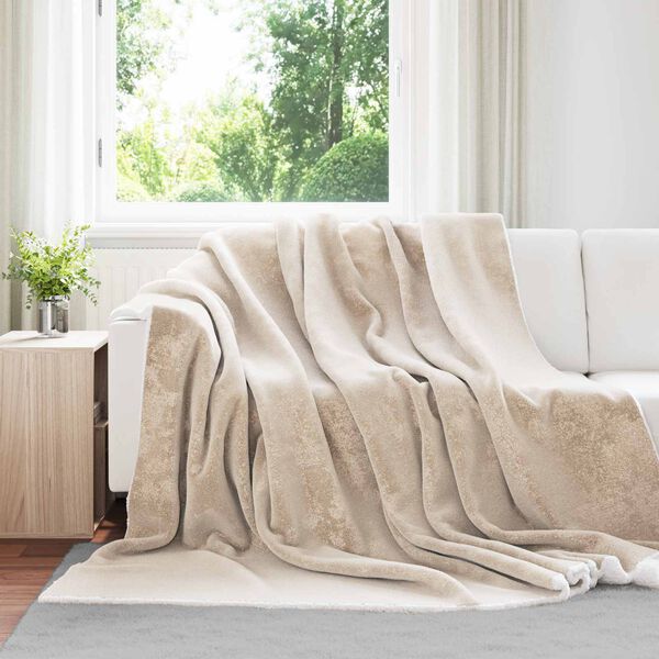 vidaXL Jet&eacute; Beige 240 x 270 cm Toison