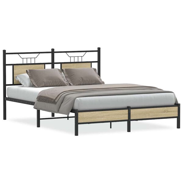 vidaXL Cadre de lit sans matelas ch&ecirc;ne sonoma 140x200 cm