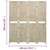 vidaXL Cloison de s&eacute;paration 4 panneaux 140x165 cm Bois de Paulownia
