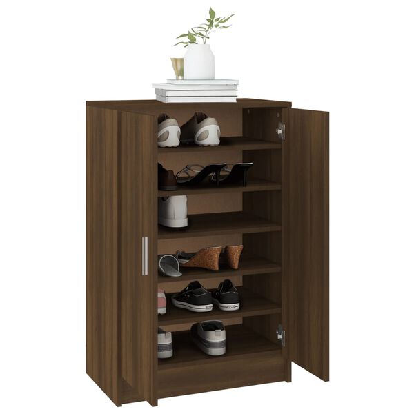 vidaXL Meuble &agrave; chaussures Ch&ecirc;ne marron 60x35x92 cm Bois d'ing&eacute;nierie
