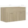 vidaXL Armoire d'&eacute;vier Ch&ecirc;ne sonoma 80x38,5x46 cm Bois d&rsquo;ing&eacute;nierie