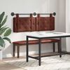 vidaXL T&ecirc;te de lit suspendue Brun Brillant 130 x 55 x 5 cm PU antique