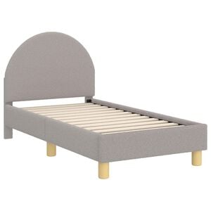 vidaXL Cadre de lit pour tout-petit avec t&ecirc;te de lit Gris clair Boucl&eacute;