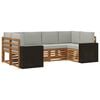 vidaXL Ensemble de canap&eacute;s d'ext&eacute;rieur 6 pc Naturel et gris clair