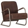 vidaXL Fauteuil marron cuir v&eacute;ritable