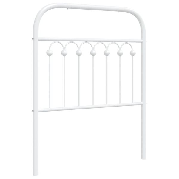 vidaXL T&ecirc;te de lit m&eacute;tal blanc 75 cm