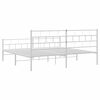 vidaXL Cadre de lit m&eacute;tal sans matelas et pied de lit blanc 193x203 cm