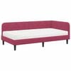 vidaXL Cadre de lit d'angle Bordeaux 90 x 200 cm Velours