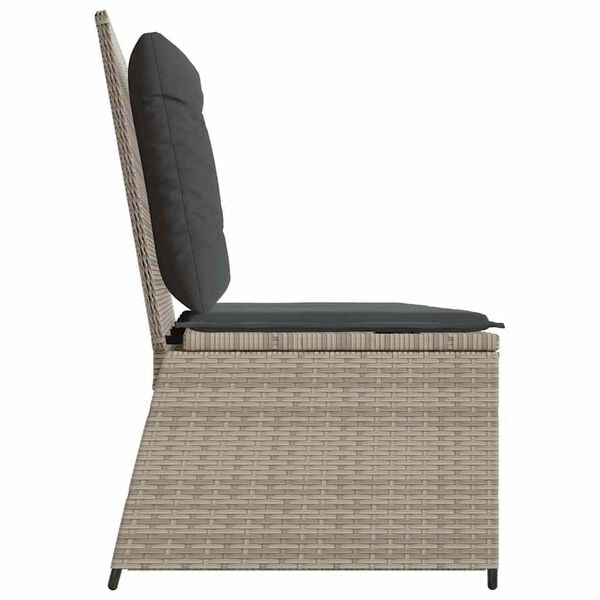 vidaXL Banc de jardin avec coussin Gris clair Poly rotin