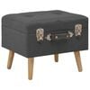 vidaXL Tabouret de rangement 40 cm Gris fonc&eacute; Tissu