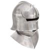 vidaXL Casque de chevalier m&eacute;di&eacute;val antique pour GN Argent&eacute; Acier