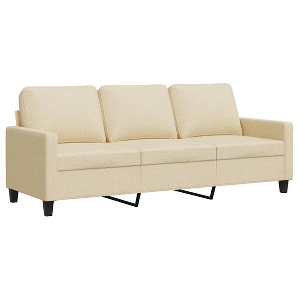 vidaXL Canap&eacute; &agrave; 3 places Cr&egrave;me 180 cm Tissu