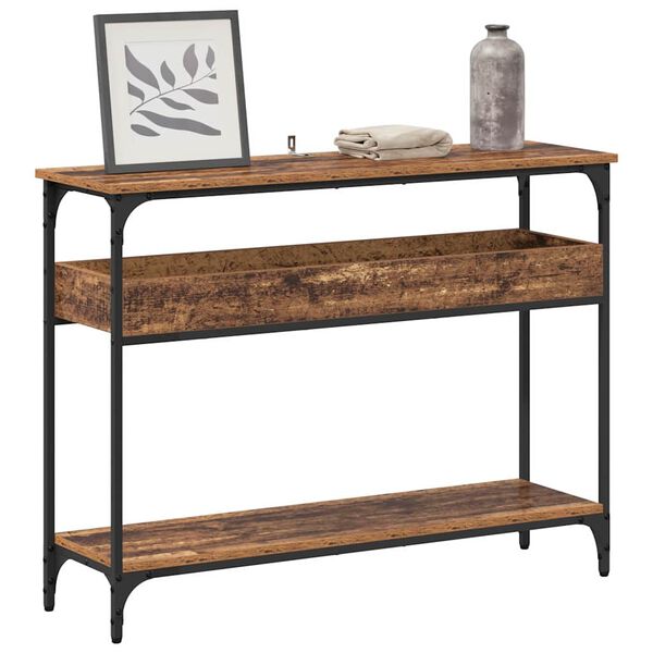 vidaXL Table console Bois ancien 100 x 29 x 75 cm Bois d'ing&eacute;nierie