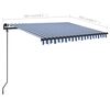 vidaXL Auvent manuel r&eacute;tractable avec LED 3x2,5 m Bleu et blanc