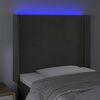 vidaXL T&ecirc;te de lit &agrave; LED Gris clair 103x16x118/128 cm Velours