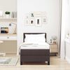 vidaXL Lit &agrave; ressorts avec matelas Marron fonc&eacute; 80 x 200 cm tissu