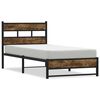 vidaXL Cadre de lit en m&eacute;tal sans matelas ch&ecirc;ne fum&eacute; 90x200 cm