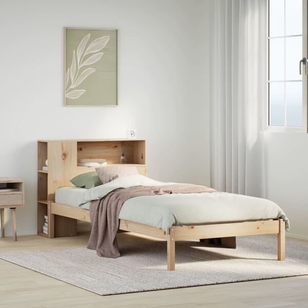 vidaXL Lit biblioth&egrave;que sans matelas 75x190 cm bois de pin massif