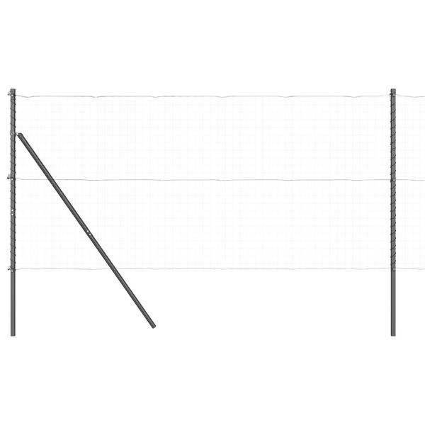 vidaXL Poteau de cl&ocirc;ture. 7 pcs Gris Acier