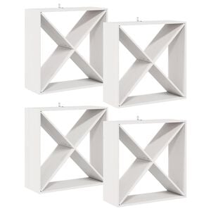vidaXL &Eacute;tag&egrave;re &agrave; vin 4 pi&egrave;ces Blanc 62 x 25 x 62 cm Pin massif
