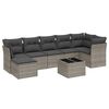 vidaXL Salon de jardin 8 pcs avec coussins gris r&eacute;sine tress&eacute;e