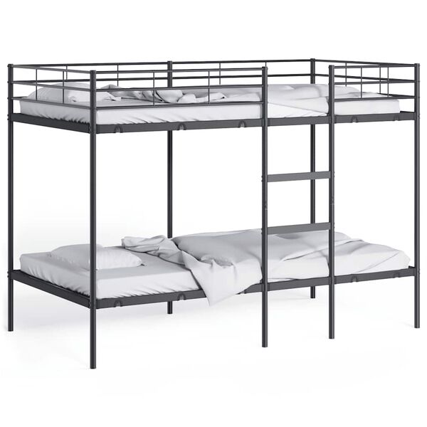 vidaXL Lit superpos&eacute; sans matelas noir 100x200 cm acier