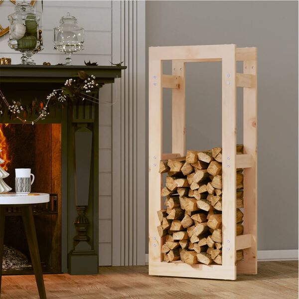 vidaXL Support pour bois de chauffage 41x25x100 cm Bois de pin massif
