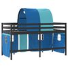 vidaXL Lit mezzanine enfants avec tunnel sans matelas bleu 90x190 cm