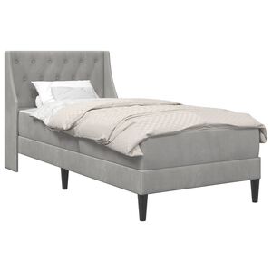 vidaXL Cadre de lit avec matelas Gris clair 90 x 190 cm Velours