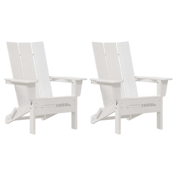 vidaXL Chaise de jardin 2 pcs Blanc 80.5 x 74.5 x 92 cm Poly&eacute;thyl&egrave;ne