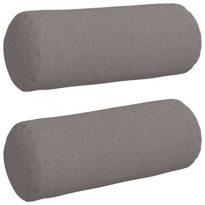 vidaXL Coussins d'accent 2 pcs Taupe &Oslash; 15 x 40 cm tissu