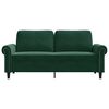 vidaXL Canap&eacute; &agrave; 2 places Vert fonc&eacute; 140 cm Velours