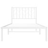 vidaXL Cadre de lit m&eacute;tal sans matelas avec t&ecirc;te de lit blanc 90x190cm