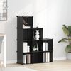vidaXL Cubes de rangement 9 pcs Noir PP