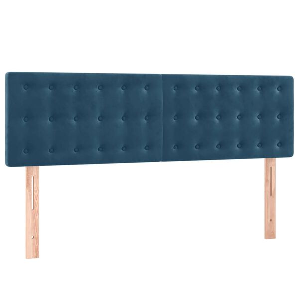 vidaXL Têtes de lit 2 pcs Bleu foncé 72x5x78/88 cm Velours