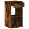 vidaXL Table de chevet avec tiroir ch&ecirc;ne fum&eacute; 35x34x66,5 cm