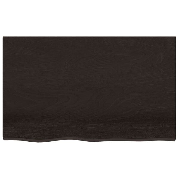 vidaXL &Eacute;tag&egrave;re murale marron fonc&eacute; 80x50x2 cm bois ch&ecirc;ne massif trait&eacute;