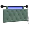 vidaXL T&ecirc;te de lit suspendue Avec lumi&egrave;re LED Vert Mer Velours