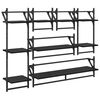 vidaXL Ensemble d'&eacute;tag&egrave;res murales 6 pc Ch&ecirc;ne noir 100 x 25 x 30 cm