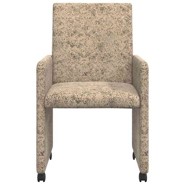 vidaXL Chaises de Salle &agrave; Manger avec Roues 2 pcs Gris clair